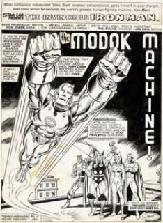 Arvell Jones, Keith Pollard, and Dick Ayers Iron Man #74 Splash Page 1 Original Art (Marvel, 1975).