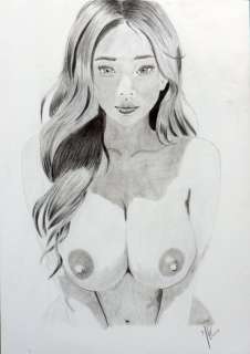 Jos Kramer | Erotique - Jos Kramer - original artwork "Frederique" - Page volante - Exemplaire unique - (2023) | Catawiki