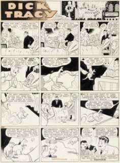 Chester Gould Dick Tracy Sunday Comic Strip Original Art dated 12-22-40 (Chicago Tribune, 1940).