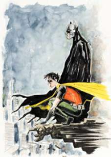 Jeff Lemire Robin & Batman #1 Variant Cover Original Art (DC, 2022).