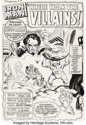 Don Heck and Mike Esposito (as Mickey Demeo) Tales of Suspense #67 Iron Man Splash Page 1 Original Art (Marvel, 1965). | Heritage