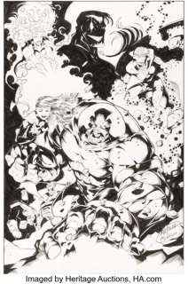 Jeff Matsuda and Steve Moncuse The All New Exiles #1 Juggernaut Cover Original Art (Malibu, 1995).