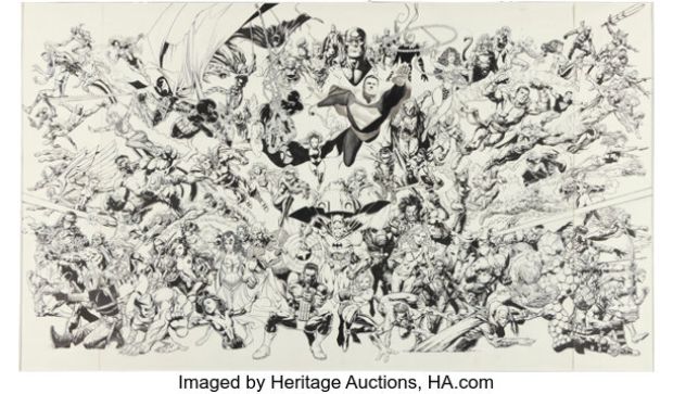 Todd McFarlane, Alex Ross, David Finch, and others Wizard: The Comics Magazine Jam Illustration Original Art (Wizard, c. 1990s-00s). | Heritage