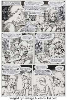Marv Wolfman, Larry Welz, and Todd McFarlane Cherry‘s Jubilee #3 Story Pages 2-3 Original Art with Multiple Autographs (Kitchen Sink Press, 1993).