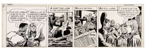 "TINY TIM" 1947 SUNDAY/"TERRY AND THE PIRATES" 1950  DAILY COMIC STRIP ORIGINAL ART PAIR. | Hake’s