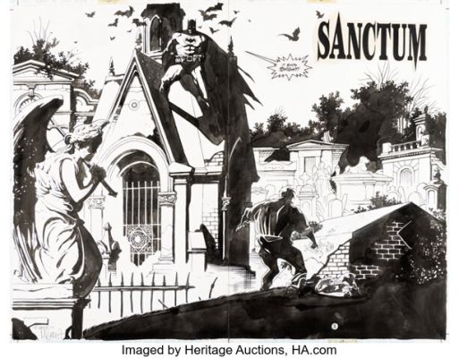 Mike Mignola Batman: Legends of the Dark Knight #54 Double Splash Pages 2-3 Original Art (DC, 1993). | Heritage