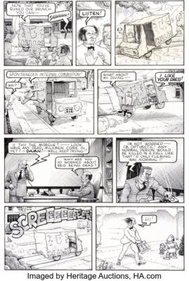 David Boswell Reid Fleming, World‘s Toughest Milkman #1 Story Page 6 Original Art (Eclipse, 1986).