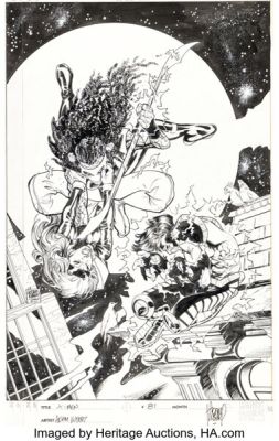 Adam Kubert X-Men #81 Gambit and Rogue Cover Original Art (Marvel, 1998). | Heritage