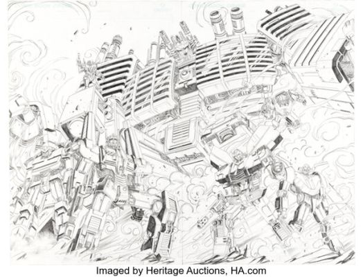 Jimbo Salgado The Transformers: More Than Meets the Eye Annual 2012 and The Transformers: Robots in Disguise Annual 2012 Connecting Variant Covers Original Art (IDW, 2012). | Heritage