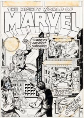 Jim Starlin and Joe Sinnott The Mighty World of Marvel #3 Cover Original Art (Marvel UK, 1972).