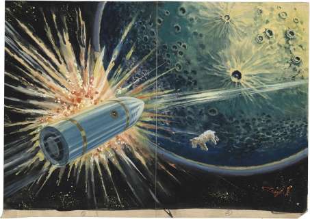 Taizo Iwai’s Hand-Drawn Color Illustration "Spaceship 90 Hours" | Mandarake (Big Web)