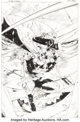 Clay Mann Batman Eternal #27 Catwoman Cover Original Art (DC, 2014).