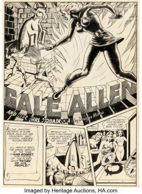 Saul Rosen Planet Comics #22 Gale Allen and her Girl Squadron Complete 6-Page Story Original Art (Fiction House, 1943). (Total: 6 Original Art)