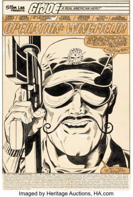 Herb Trimpe, Jon D‘Agostino, and Jack Abel G.I. Joe, A Real American Hero #4 Splash Page 1 Original Art (Marvel, 1982).