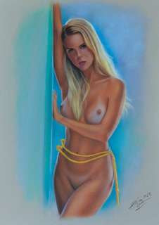 Denis P | Denis Prenzel - Original Pastel Zeichung Sandy (29, 7 x 42 cm) - Page volante - (2023) | Catawiki