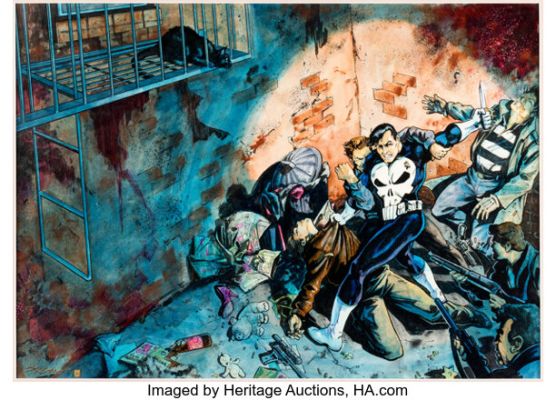 Larry Stroman and Frank Cirocco Classic Punisher #1 Wraparound Cover Original Art (Marvel, 1989).