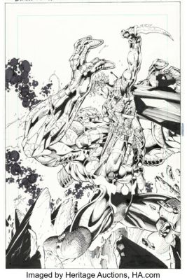 Jim Lee and Scott Williams Divine Right #3 Cover Original Art (Image, 1997).