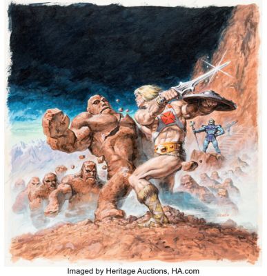 Earl Norem Masters of the Universe: The Rock Warriors Cover Painting Original Art (Golden Books, 1985). | Heritage