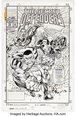 Tom Morgan The Secret Defenders #15 Cover Original Art (Marvel, 1994). | Heritage