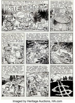 Hunt Emerson White Lightning Story Page The Cartoonists’ Big Book of Drink Original Art (Fantagraphics Books, 1984). | Heritage
