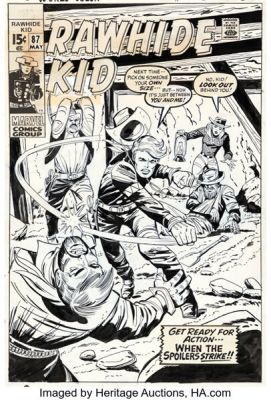 Larry Lieber and John Tartaglione The Rawhide Kid #87 Cover Original Art (Marvel, 1971).