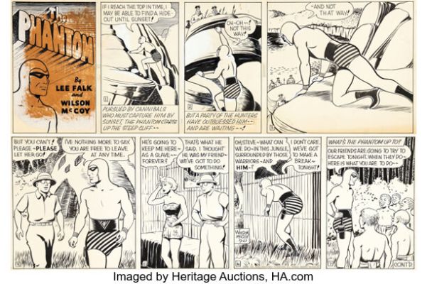 Wilson McCoy The Phantom Partial Sunday Comic Strips Original Art Group of 2 (King Features Syndicate, 1951-53). (Total: 2 Original Art) | Heritage