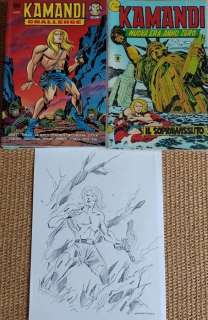 Giorgio Comolo | Kamandi nn. 1, 2, 3 Corno - 2x volumi Lion Comics + sketch originale di Giorgio Comolo - Broché - EO - (1972/2018) | Catawiki
