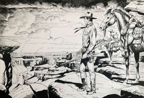 Giovanni Romanini - Original illustration for Tex. Cm. 47x33. Ink. Signed. Mint