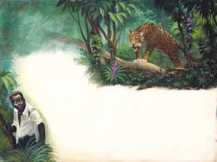 Kresse, Hans G. | Kresse, Hans G. - Vlucht door het oerwoud - Originele illustratie uit Donald Duck - (1963) | Catawiki