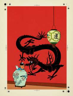 Hergé (Studios) | Tintin, Le Lotus Bleu, bleu de coloriage et son film noir pour la couverture de l’album. | Septimus