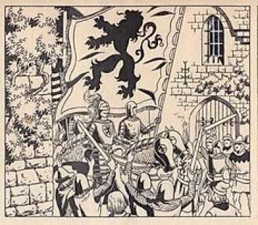 De Moor, Bob | De Moor, Bob - 1 Page originale + album de luxe - De Leeuw van Vlaanderen / Le Lion de Flandre - (p.64) - 1949 | Catawiki