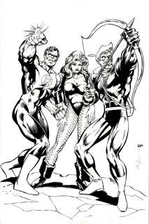 Bruce Patterson M. C. Wyman - green lantern / black canary / green arrow pinup