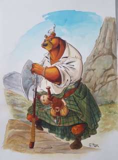 Willem - 1 Colour pencil drawing - L’épée d’Ardenois - Arthus en kilt | Catawiki