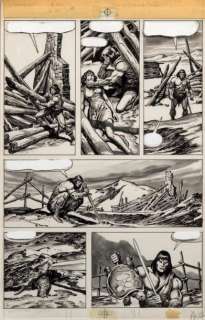 Buscema John Et Chan E | Â«Savage SwordÂ». Planche Ã  l’encre de Chine et lavis | Tessier Sarrou