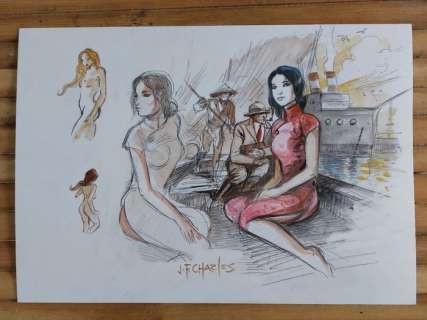 Charles, Jean-François - 1 Original colour drawing - China Li - Page de garde de China Li - 2023 | Catawiki