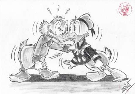 Millet - 1 Pencil drawing - Uncle Scrooge - Donald | Catawiki