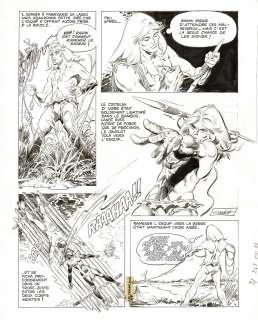 André Cheret - Lot 284 - Rahan, La Mères des Mères, planche originale à l’encre de chine publiée en 1973 chez Vaillant.