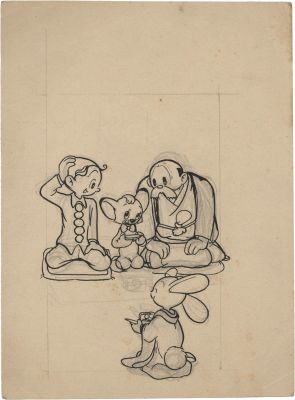 Osamu Tezuka’s handwritten manuscript "1951 New Year’s Card" | Mandarake (Big Web)