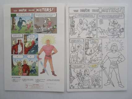 Duchateau, Kim / Bouden, Tom - 1 Page originale + ex-libris - Herman de lichtroze ridder - Van mietje naar mieters ! | Catawiki