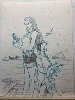 Malfin, Nicolas - 1 Original drawing - Golden City - Mifa et Kumika - 2024 | Catawiki