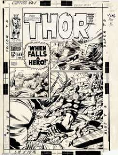 Jack Kirby - Original Cover Art for Thor #149 (Marvel, 1968). "Twice-up" Marvel art has become very - | Heritage