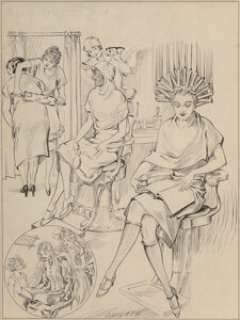 Glenn Cravath (American, 1897-1964). Now and Then, New York Tribune illustration, 1925. Ink on paper. 22 x 16-1/2 inches... | Heritage