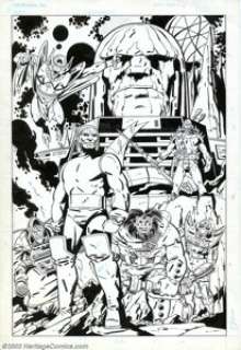 Keith Giffen - Original Pin-Up, Darkseid and Minions (DC, 1985). Most likely done to tie in with the Super Powers -