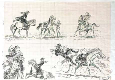 Romanini, Giovanni - 1 Original drawing - Tex - Studio di personaggi | Catawiki