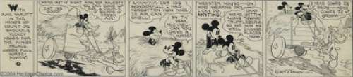 Floyd Gottfredson - Mickey Mouse Daily Comic Strip Original Art, dated 1-12-37 (King Features Syndicate, 1937). - | Heritage