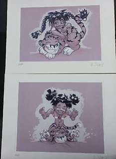 Buchet, Philippe - 2 Silkscreen - Nävis - Nävis enfant avec sa tigresse Houyo - 2004