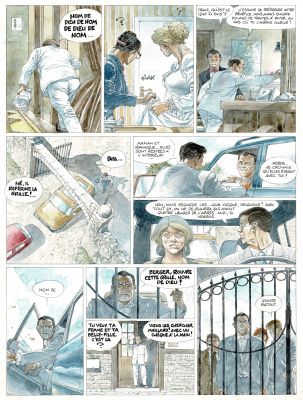 Hermann | Lune de Guerre, planche originale à l’aquarelle pour cet album paru en 2000 chez Dupuis. | Septimus