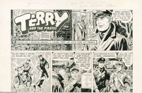 George Wunder - Terry and the Pirates Promotional Comic Strip Original Art (Chicago Tribune, 1967). Terry Lee -