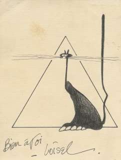 Loisel | Illustration au feutre représentant un chat noir… | Millon