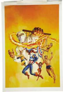Ray Lago - Timely Presents: All Winners Cover Original Art (Marvel, 1999).  Captain America, Bucky, the -